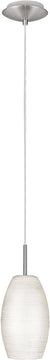 Batista 4.75"W 1-Light  Mini Pendant Light Fixture by Eglo Matte Nickel Finish with White Wiped Glass