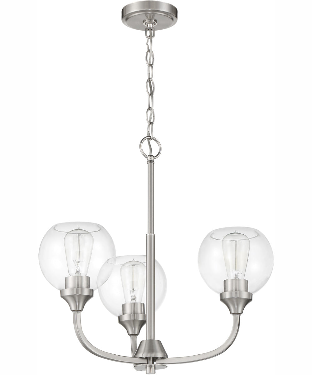 Glenda 3-Light Chandelier Brushed Polished Nickel