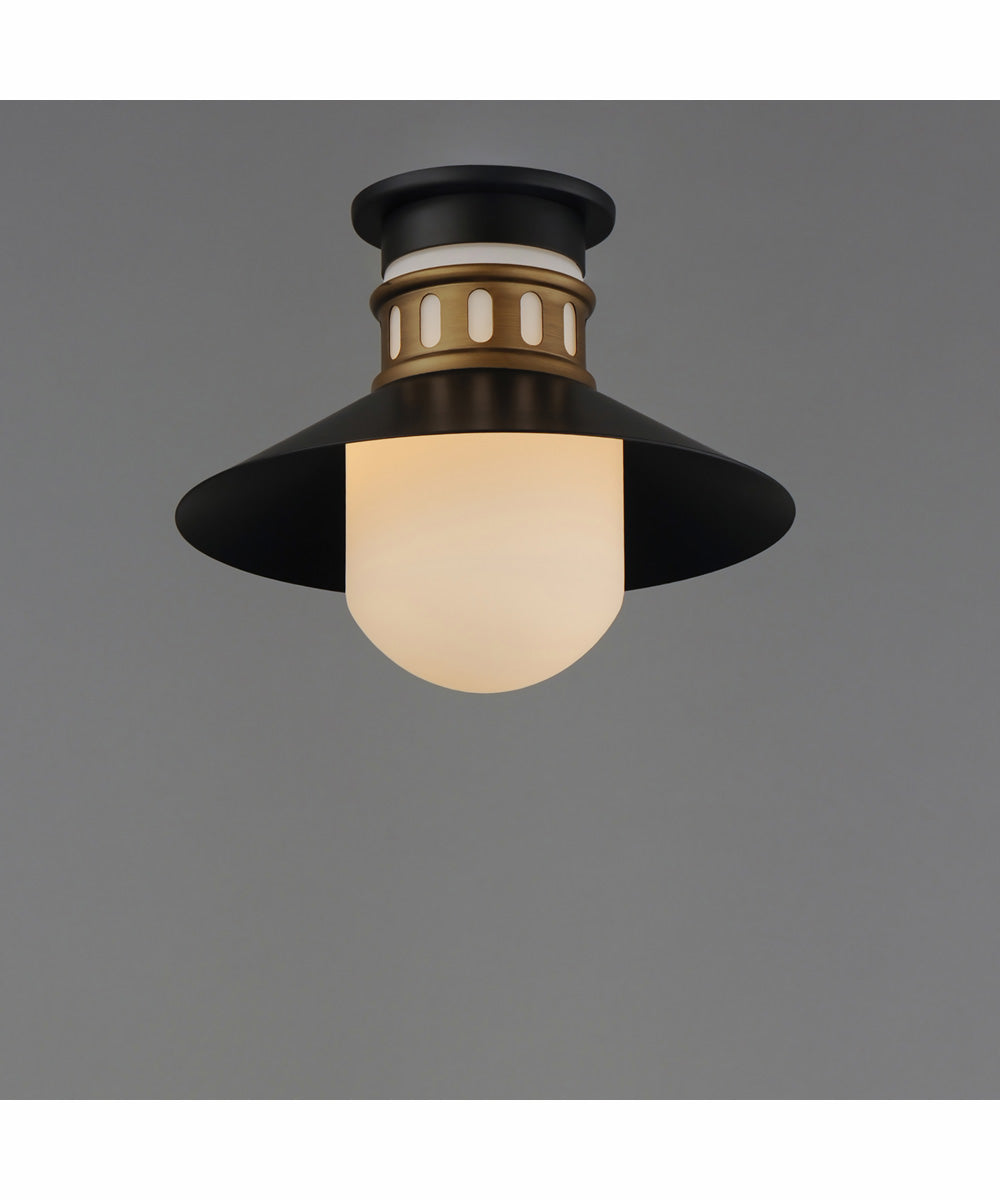Admiralty 1-Light Outdoor Flush Mount Black / Antique Brass