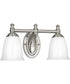 Victorian 2-Light White Opal Glass Farmhouse Bath Vanity Light Brushed Nickel