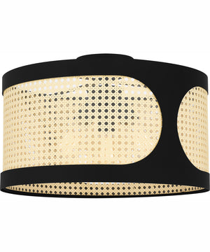 Syrah Large 3-light Semi Flush Mount Matte Black