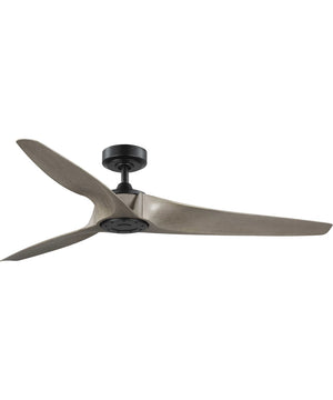 Manvel 60" Indoor/Outdoor 3-Blade DC Motor Transitional Ceiling Fan Grey Weathered Wood Matte Black