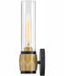 Ellison 1-Light Single Light Vanity in Black with Heritage Brass accents