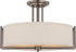 18"W Gemini 3-Light Close-to-Ceiling Hazel Bronze / Khaki