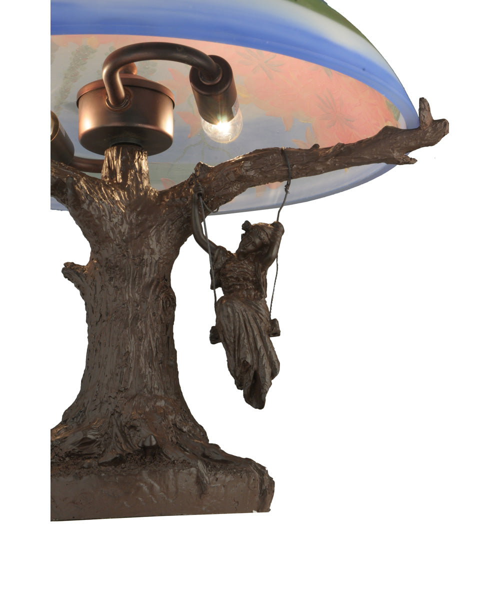 13"H Parrish Reveries Reverse Painted  Table Lamp