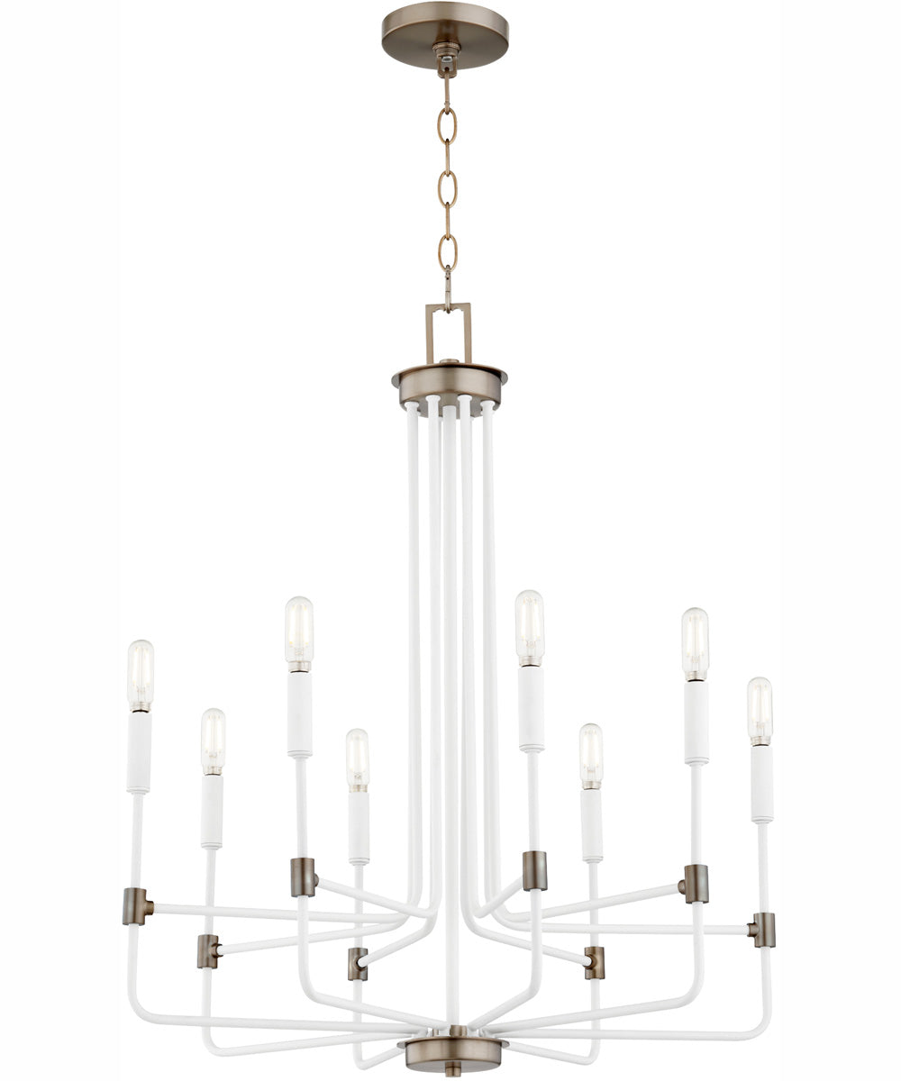 Davies 8-light Chandelier Studio White w/ Dark Brass