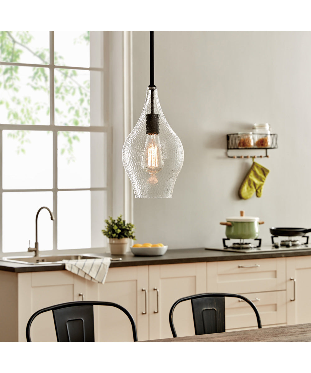 Mosser 1-Light Mini Pendant Black/Glass Shade