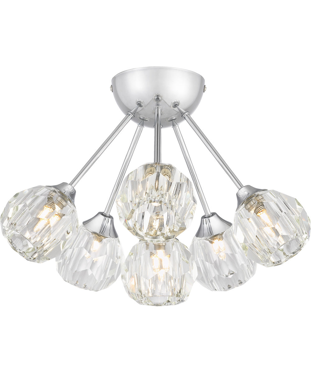 Spellbound 6-light Semi Flush Mount Polished Chrome