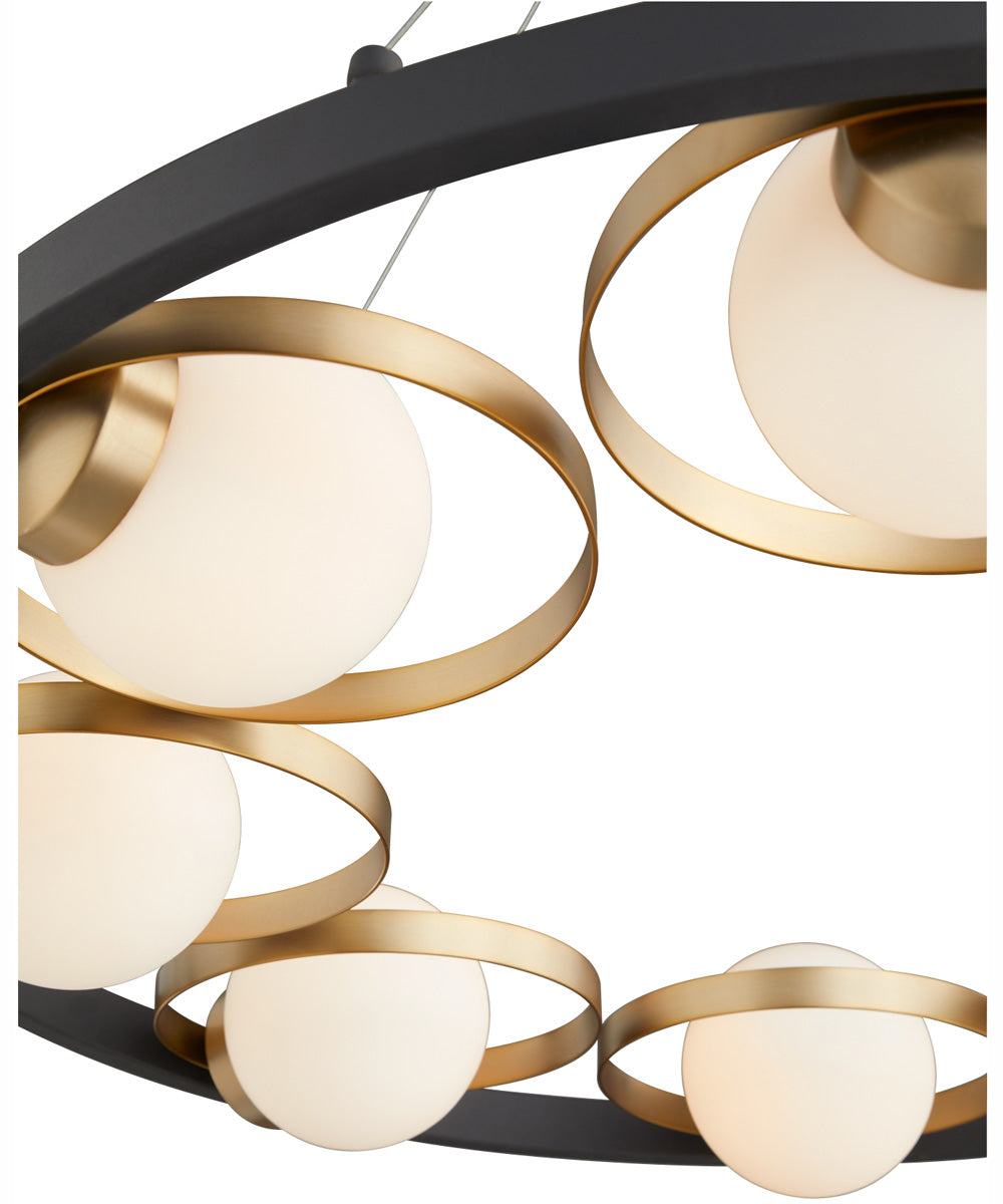 Nimbus 8-light Chandelier Textured Black w/ Aged Brass