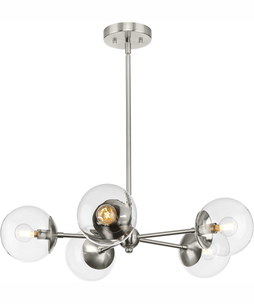 Atwell 5-Light Mid-Century Modern Chandelier Brushed Nickel