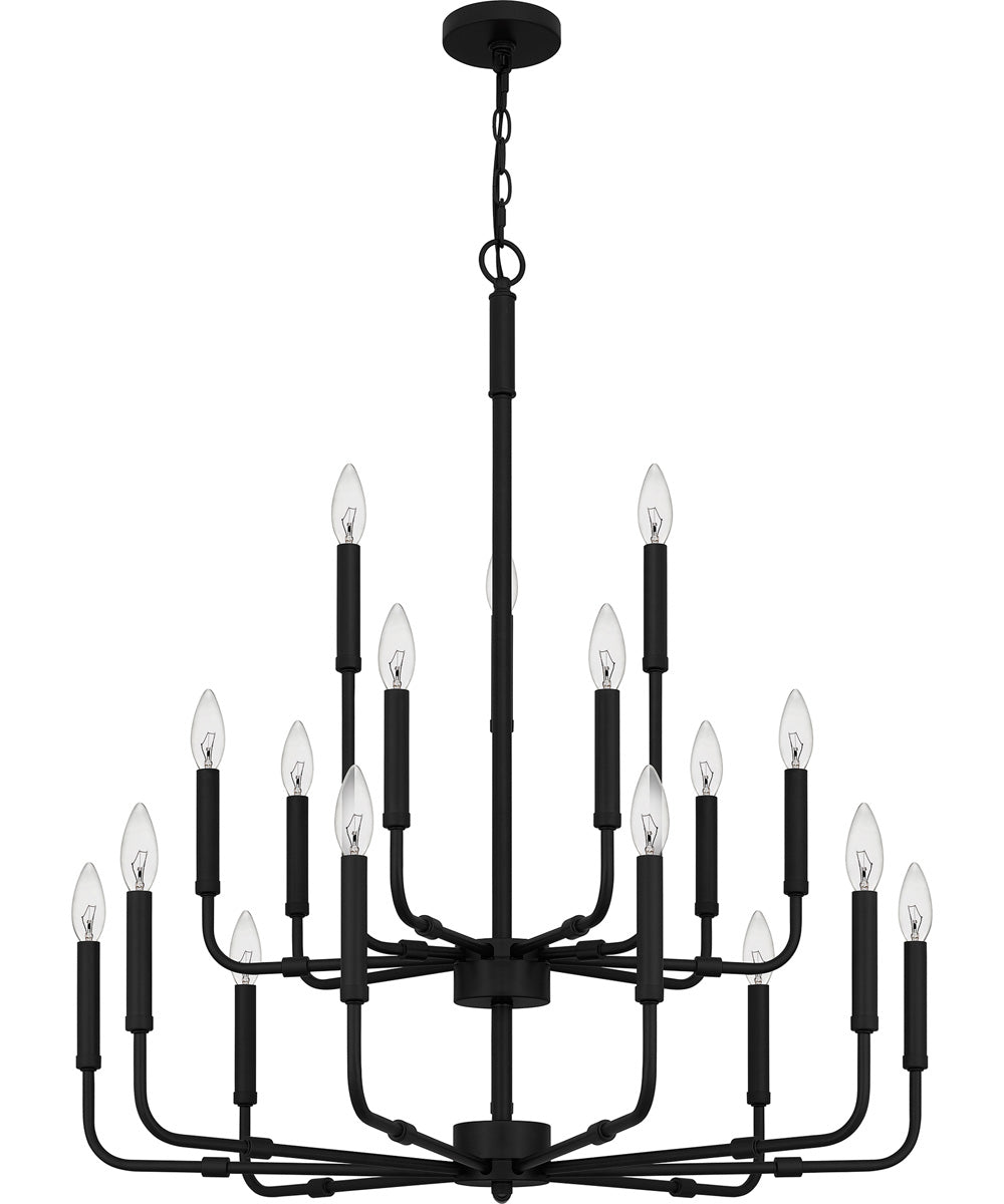 Abner 18-light Chandelier Matte Black