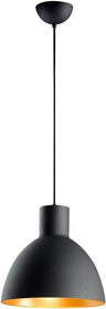 14"W Cora 1-Light Pendant Black / Gold
