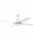 52" Teana 1-Light Ceiling Fan White/Satin Brass