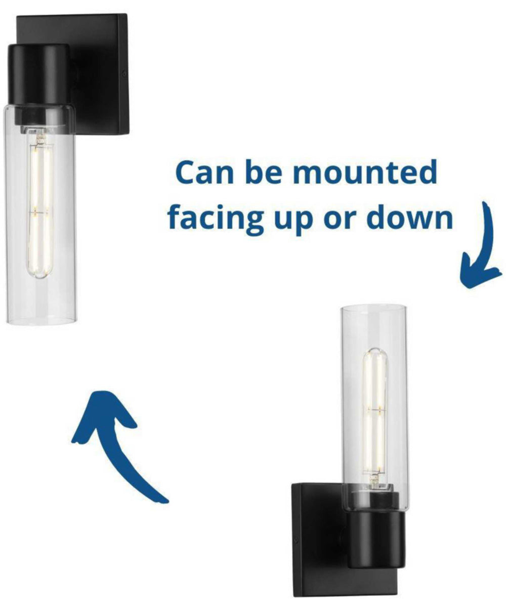 Clarion 1-Light Clear Glass Modern Style Bath Vanity Wall Light Matte Black