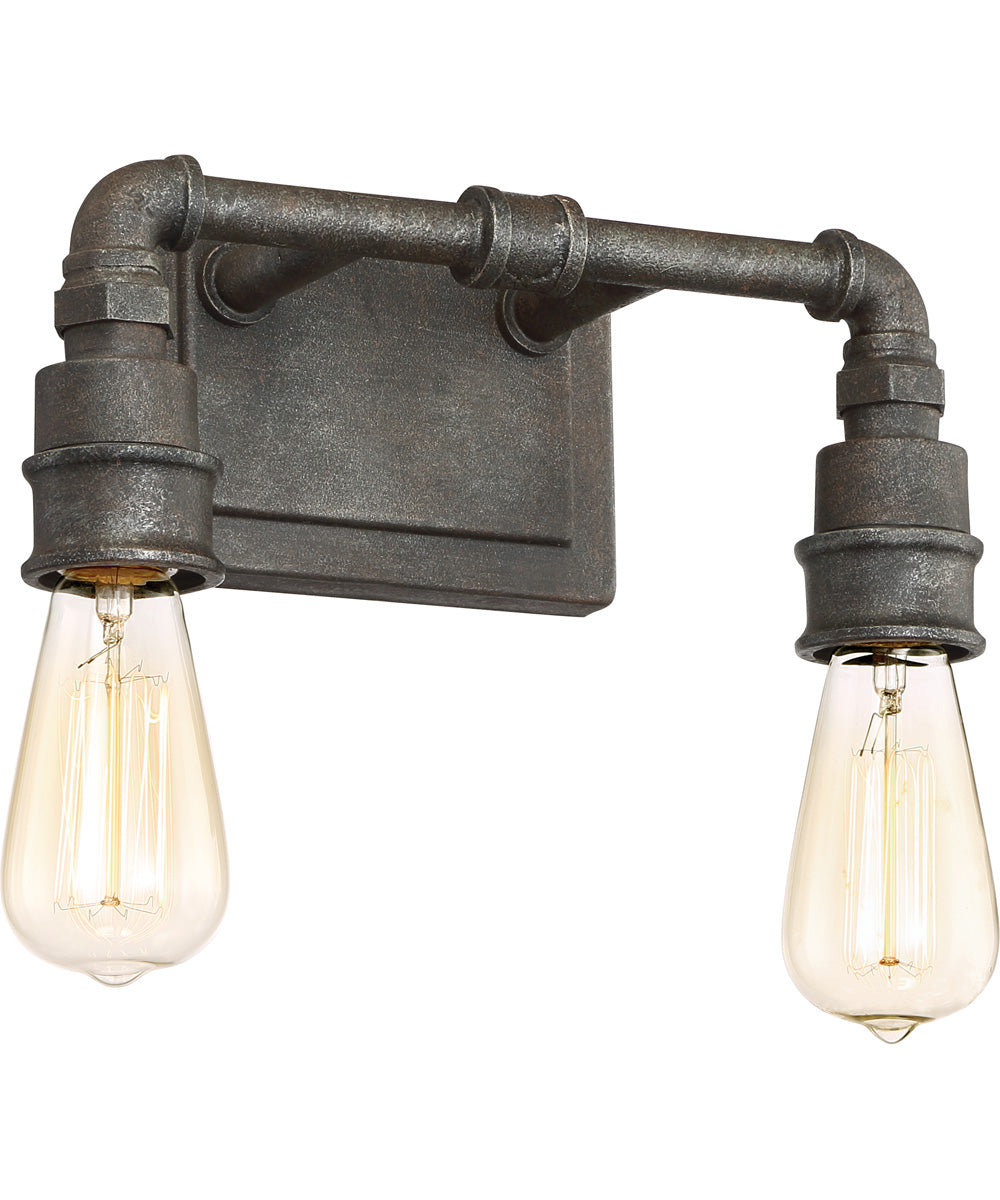 Squire Medium 2-light Bath Light Rustic Black