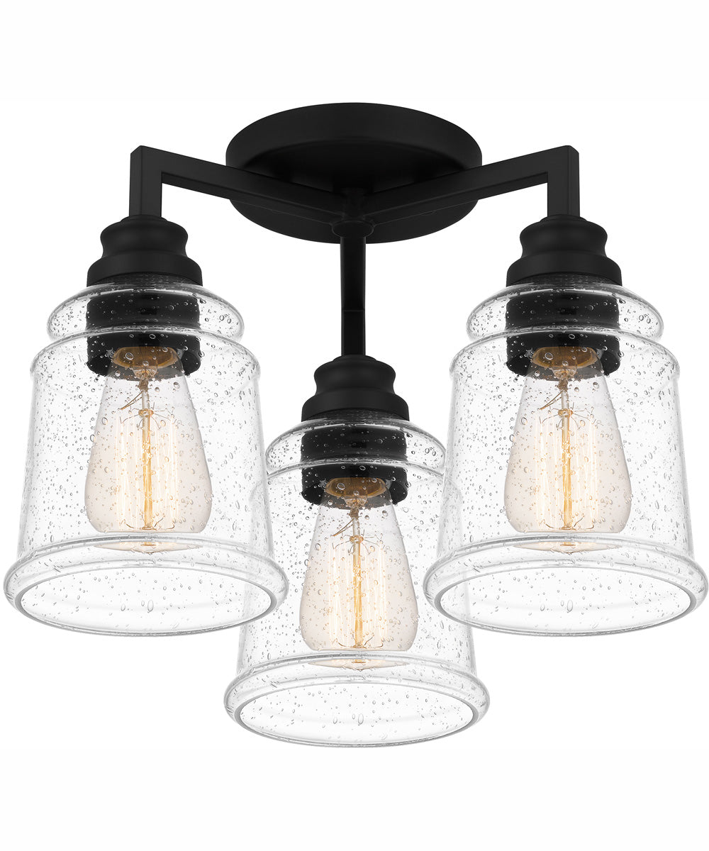 McIntire Medium 3-light Flush Mount Matte Black