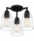 McIntire Medium 3-light Flush Mount Matte Black