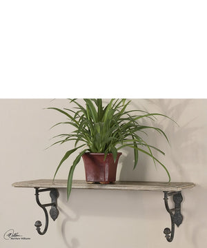9"H x 28"W Gualdo Aged Wood Shelf