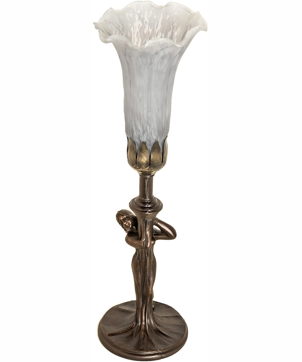 15" High Gray Nouveau Lady Accent Lamp