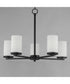 Lateral 5-Light Chandelier Black