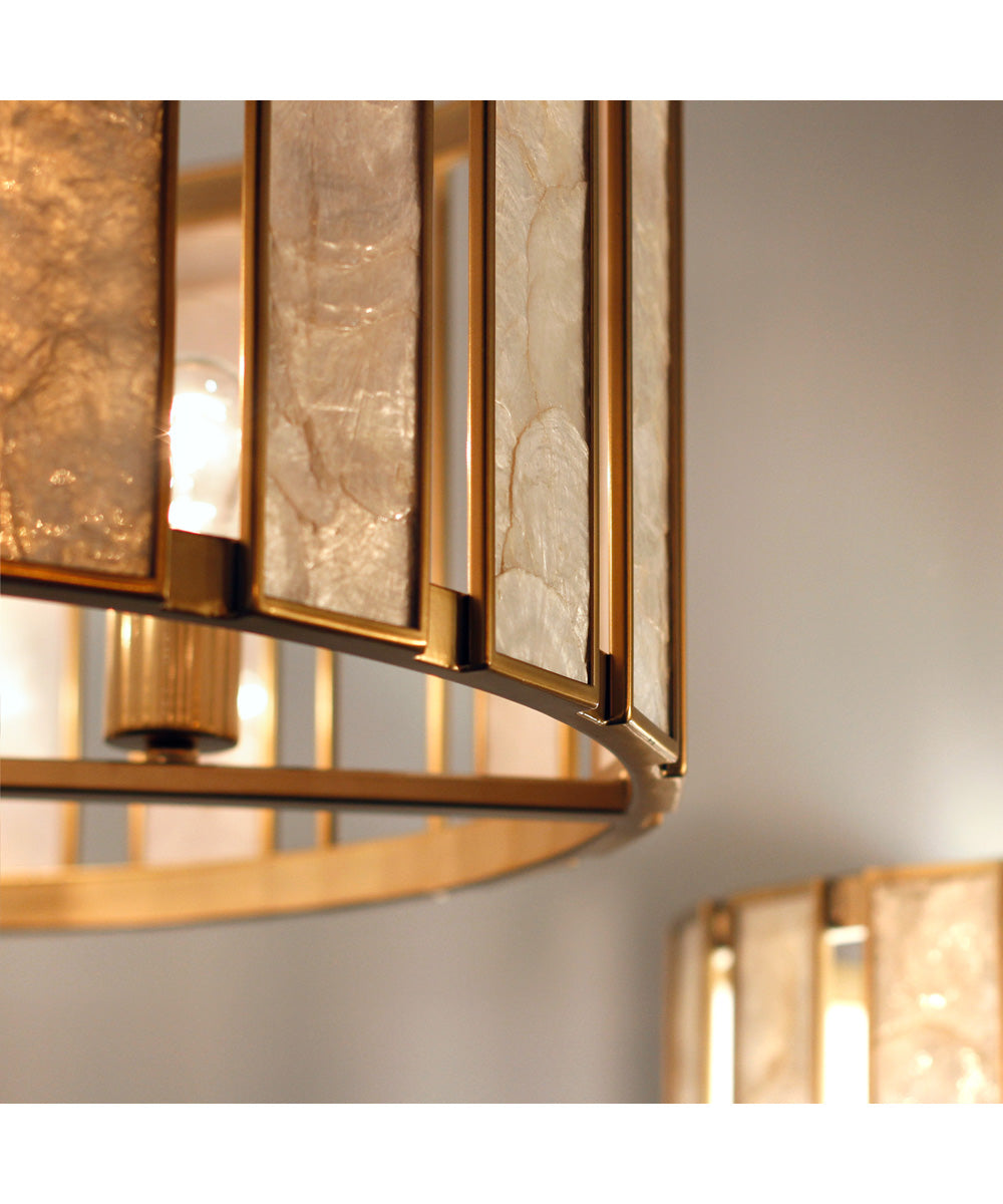 Miramar 4-Light Pendant Capiz / Natural Aged Brass
