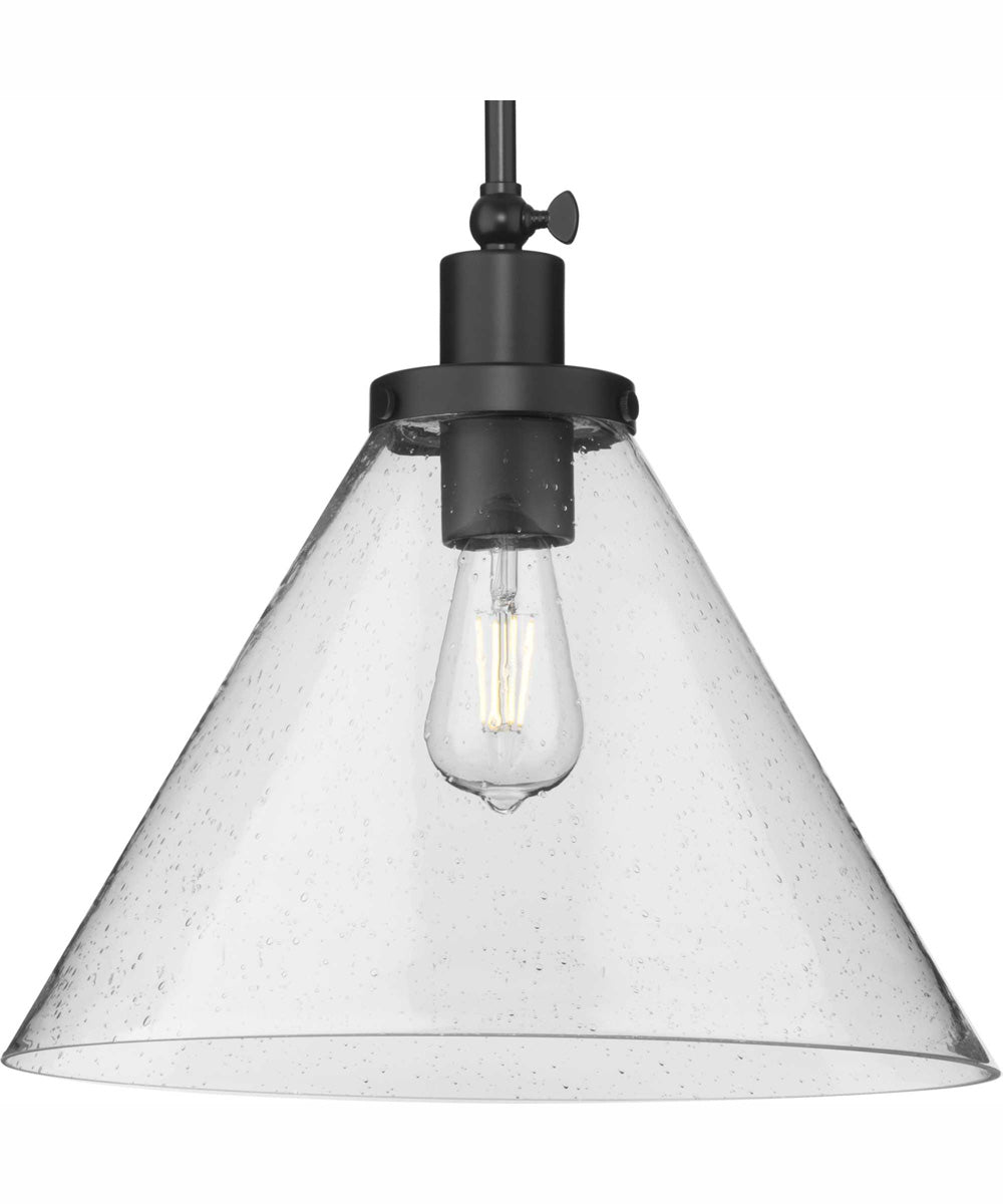 Hinton 1-Light Modern Farmhouse Pendant Matte Black