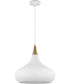 Phoenix 1-Light Pendant Matte White / Burnished Brass