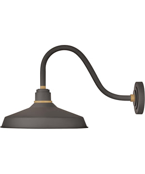 1-Light Medium Gooseneck Outdoor Barn Light in Museum Bronze