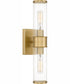 Quoizel Wood Small 2-light Wall Sconce Aged Brass
