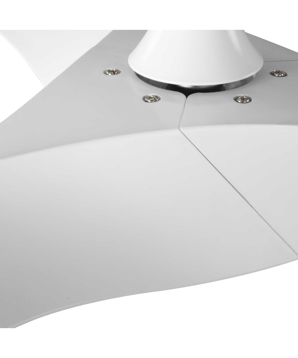 Ryne 52" 3-Blade Matte White LED Transitional Indoor/Outdoor DC Ceiling Fan Satin White