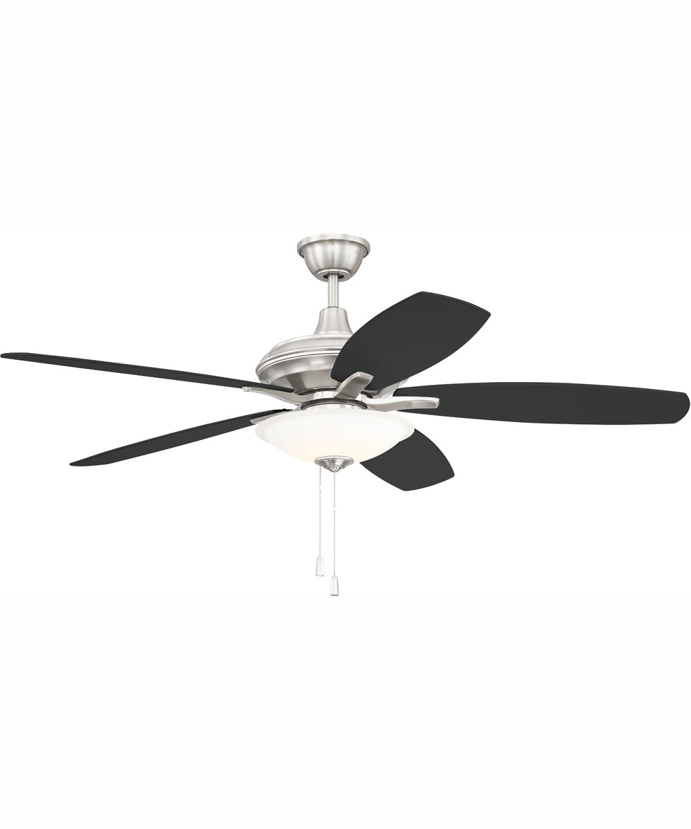 52" Jamison 1-Light Ceiling Fan Brushed Polished Nickel