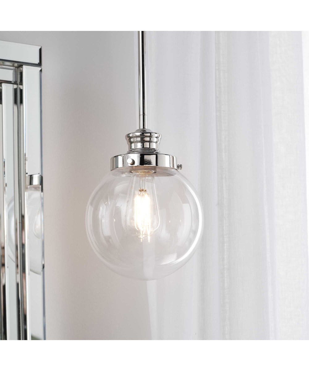Penn 1-Light Clear Glass Farmhouse Mini-Pendant Light Polished Nickel