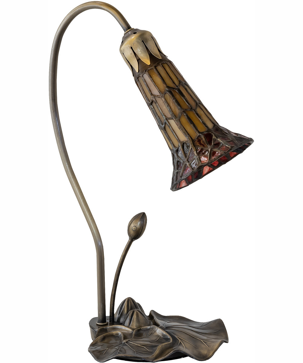 16" High Stained Glass Pond Lily Accent Lamp