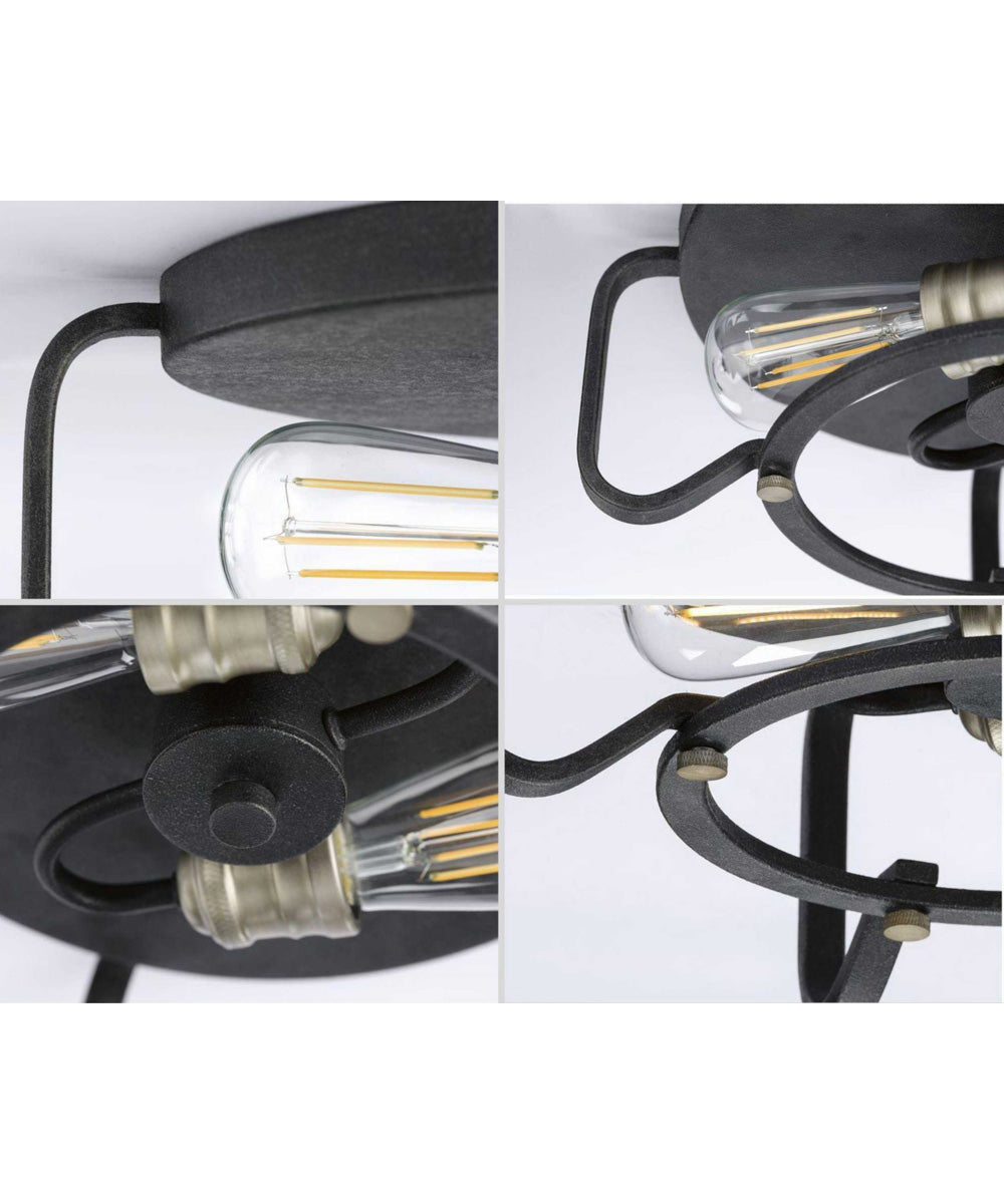 Foster 16" 2-Light Flush Mount Gilded Iron