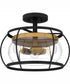Thyme 3-light Semi Flush Mount Earth Black