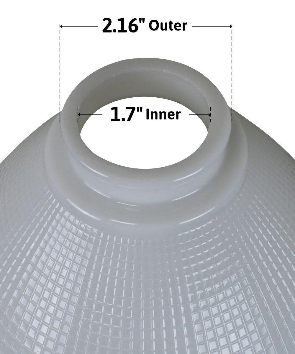 6 Inch Diameter Milky White Reflector-Type IES Replacement Glass Shade for Stiffel
