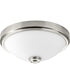 1-Light 15" LED Linen Glass Flush Mount Brushed Nickel