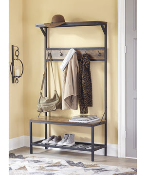 71"H Bevinfield Hall Tree with Storage Bench White