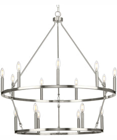 Gilliam Fifteen-Light New Traditional Chandelier Brushed Nickel