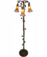 58" High Amber/Purple Tiffany Pond Lily 3 Light Floor Lamp