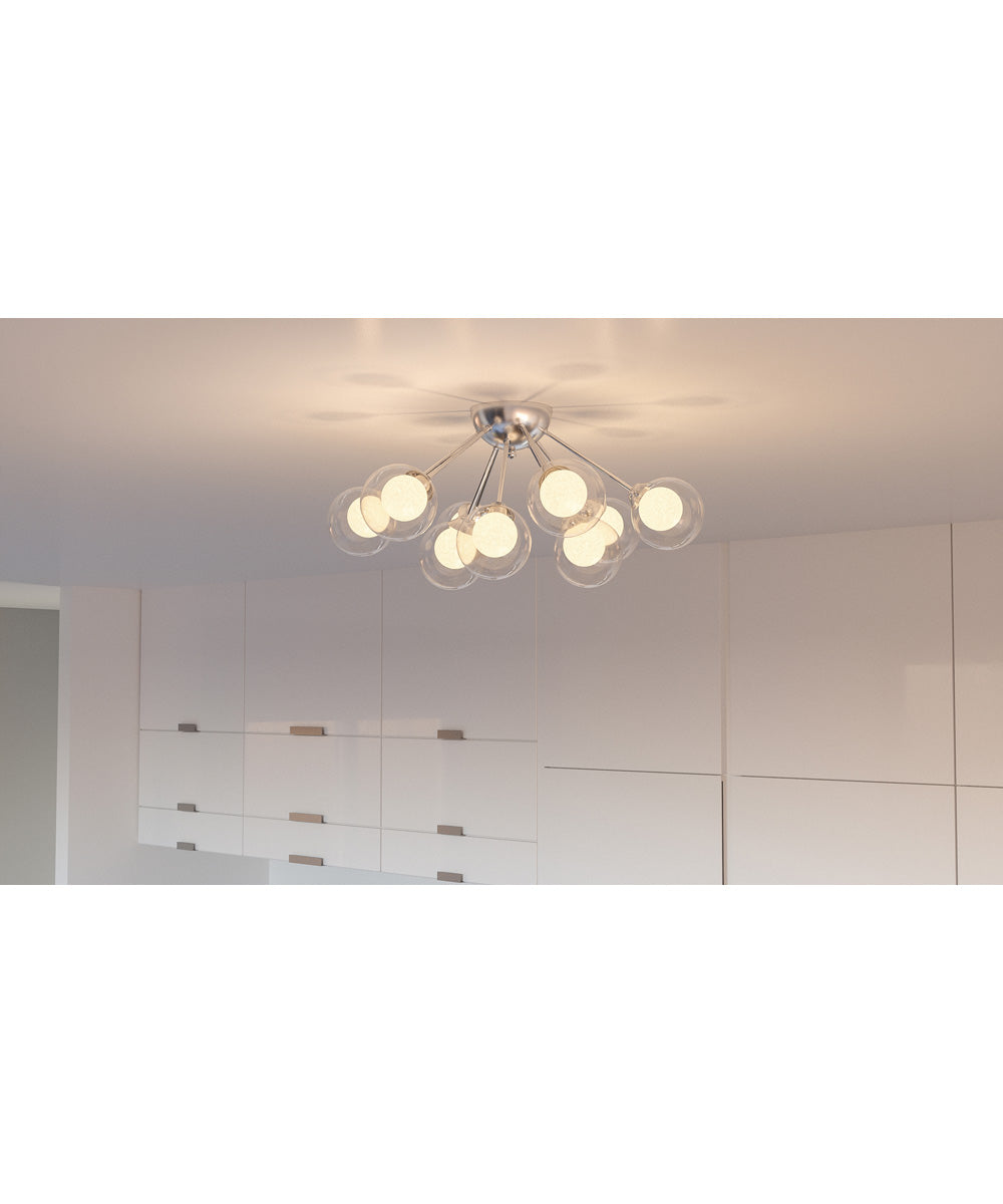 Spellbound 9-light Semi Flush Mount Polished Chrome