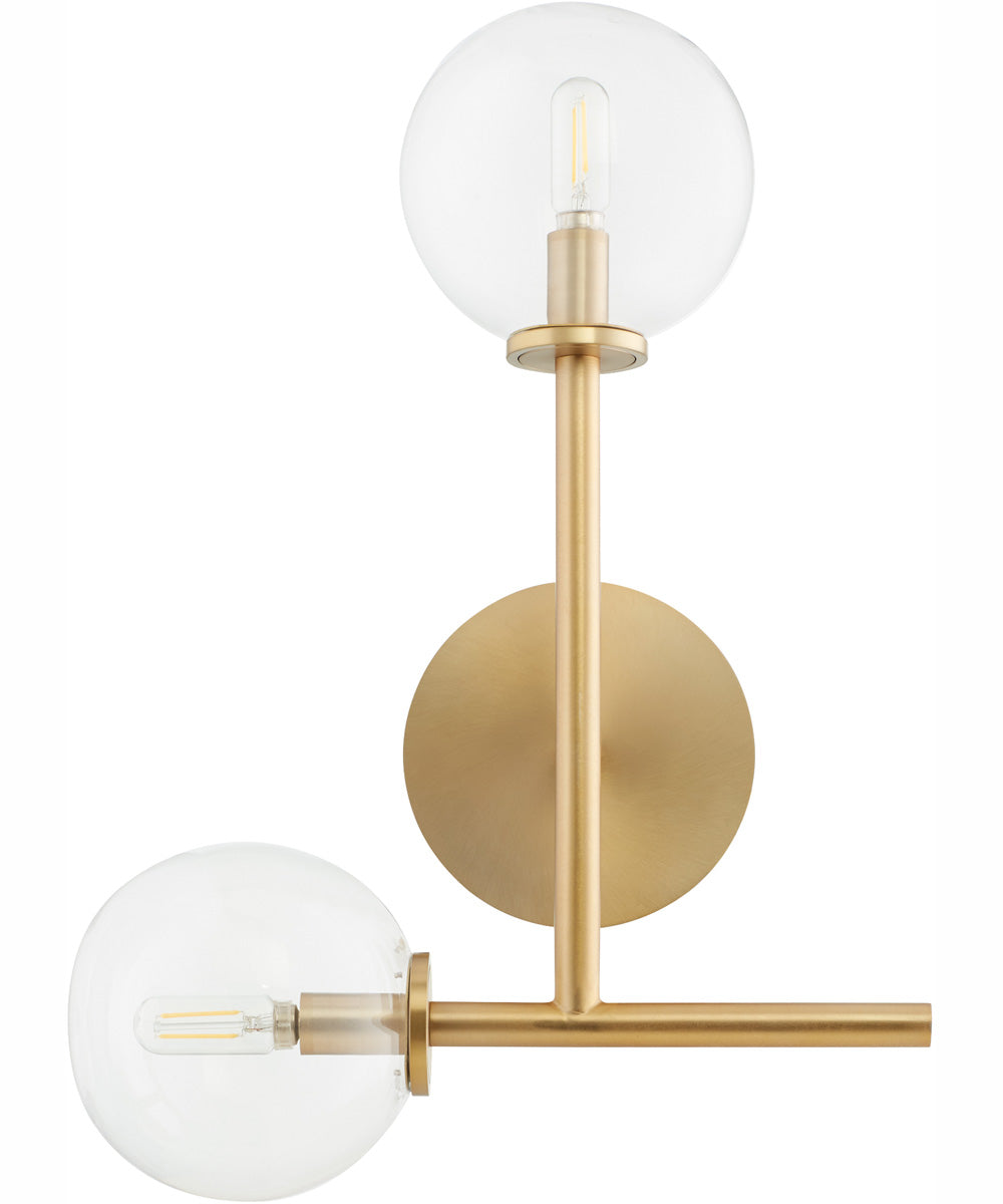 Rovi 2-light Wall Mount Light Fixture Aged Brass