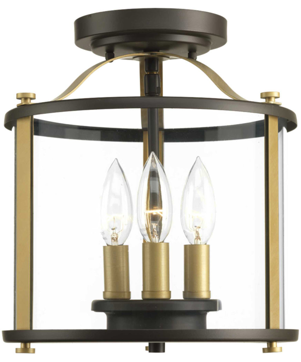 Squire 3-Light Semi-Flush Convertible Antique Bronze