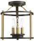 Squire 3-Light Semi-Flush Convertible Antique Bronze