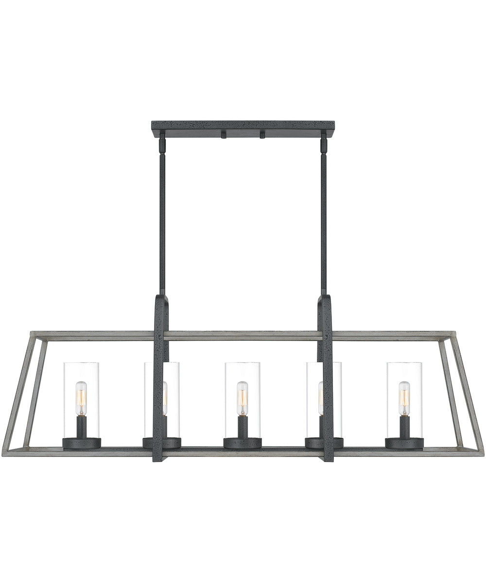 Lincoln 5-light Island Light Distressed Iron