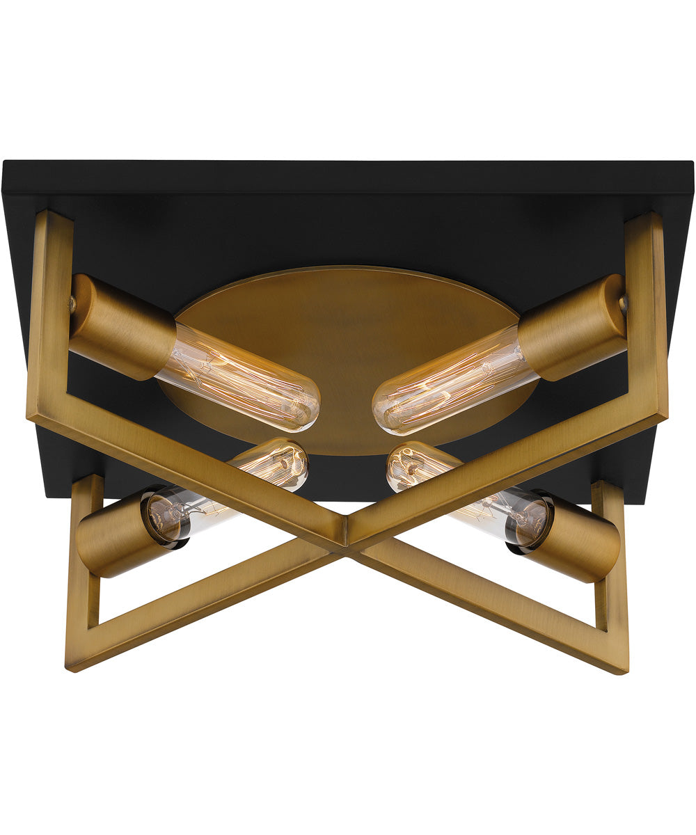Brunson 4-light Flush Mount Aged Brass