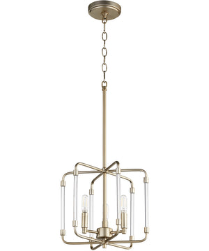 13"W Optic 3-light Pendant Aged Brass