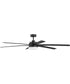 72" Chilz 1-Light Ceiling Fan (Blades Included) Flat Black