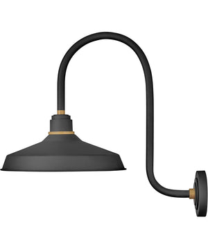 1-Light Large Tall Gooseneck Outdoor Barn Light in Textured Black