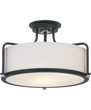 Rigel 3-light Semi Flush Mount Earth Black